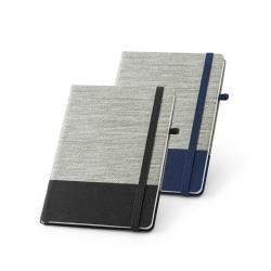 Bloco de Anotações com Pauta e Capa de Palha e Algodão Canvas Personalizado