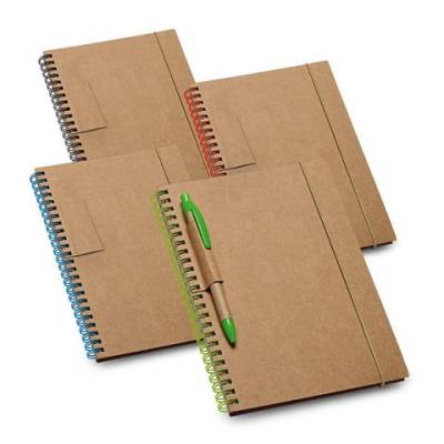 Bloco de Anotações Ecológico com Pauta e Capa Dura Personalizado