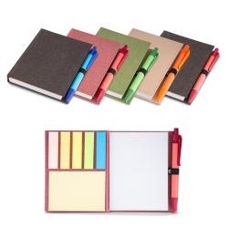 Bloco de Anotações Ecológico sem Pauta com Sticky Notes e Caneta Personalizado