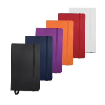 Bloco de Anotações Soft Touch com Pauta e Fechamento em Elástico Personalizado