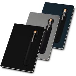 Caderno de Anotações com Capa Dura em PU e Suporte para Caneta Personalizado