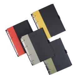 Caderno Fichário em Couro Sintético com Suporte para Caneta Personalizado