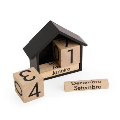 Calendário de Mesa em Madeira Personalizado