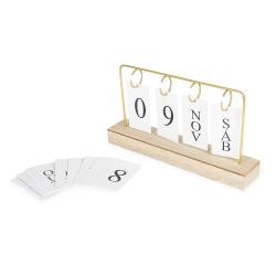 Calendário Permanente de Mesa em MDF com Moldura de Ferro Personalizado