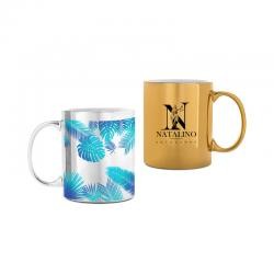 Caneca de Porcelana Metalizada 325 ml Personalizada
