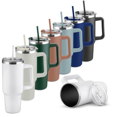 Caneca Térmica de Inox 1,3 L com Tampa e Canudo Personalizada