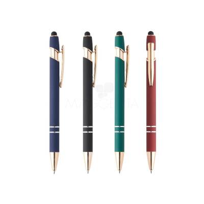 Caneta de Metal com Ponteira Touch e Acabamento Soft Touch Personalizada