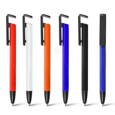 Caneta de Metal com Ponteira Touch e Porta Smartphone Personalizado.