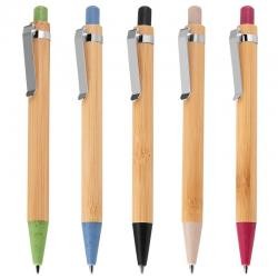 Caneta Ecológica de Bambu com Clip de Metal Personalizada