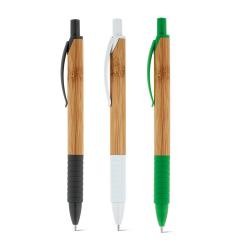 Caneta Esferográfica de Bambu com Antideslizante Personalizada