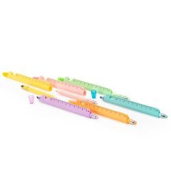 Caneta Marca-Texto Multifunções com Régua e Abridor Personalizada