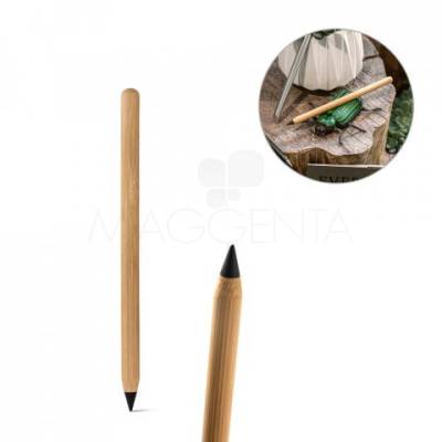 Caneta sem Tinta com Ponta de Liga Metálica em bambu Personalizável