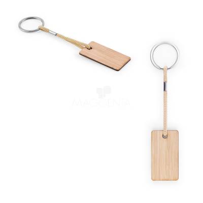 Chaveiro de Bambu com Cordão e Argola Personalizado