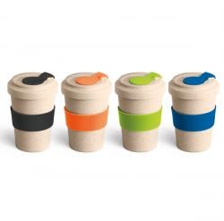 Copo de Fibra de Bambu 500 ml com Tampa Personalizado