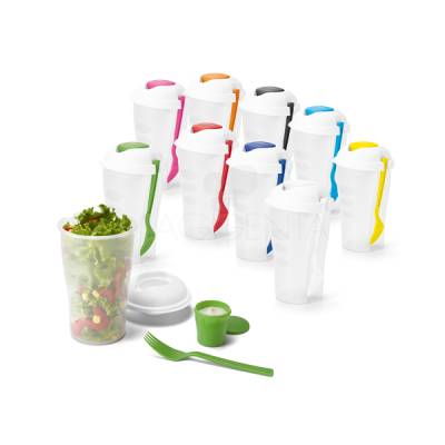 Copo para Salada 800 ml com Garfo e Molheira Personalizado
