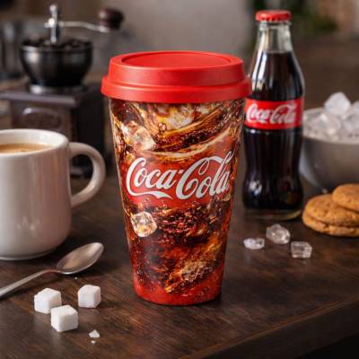 Copo Plástico com Tampa de Café 450ml Personalizado