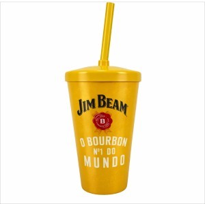 Copo Plástico de 550 ml com Tampa e Canudo Personalizado