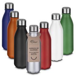 Garrafa de Alumínio 550 ml com Pintura Fosca e Tampa em Inox Personalizada