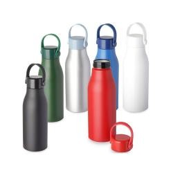 Garrafa de Alumínio 550ml com Tampa de Plástico e Alça Personalizada