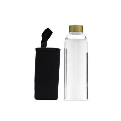 Garrafa de Vidro Borossilicato 650ml com Capa Protetora Personalizada