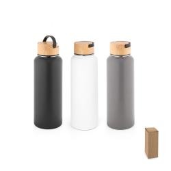 Garrafa Térmica de Aço Inox 1,2L com Tampa de Bambu Personalizada