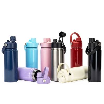 Garrafa Térmica de Aço Inox 600 ml com Canudo e Alça Personalizada