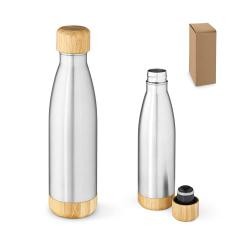 Garrafa Térmica de Aço Inox 800ml com Tampa de Bambu Personalizada