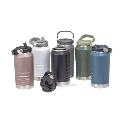 Garrafa Térmica de Inox 1,1L com Alça e Canudo Personalizada