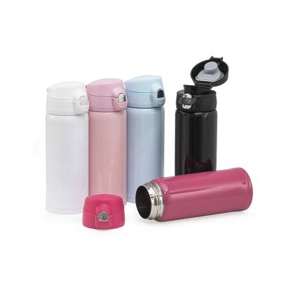 Garrafa Térmica de Inox 400 ml com Trava Personalizada
