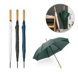Guarda-Chuva Automático em PET Pongee com Cabo de Madeira Personalizado