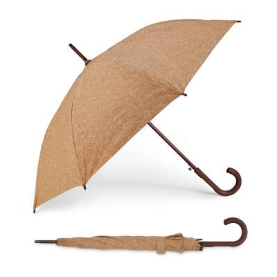 Guarda-Chuva de Cortiça com Cabo de Madeira e Abertura Automática Personalizado