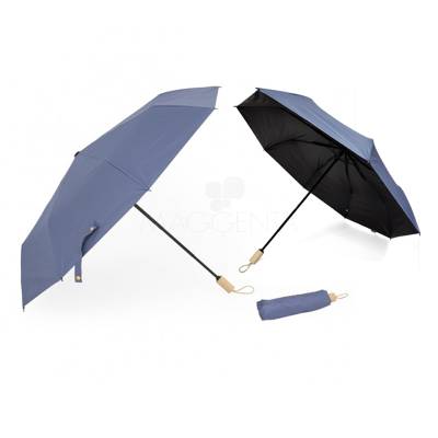 Guarda-Chuva Manual com Proteção UV e Cabo de Madeira Personalizado