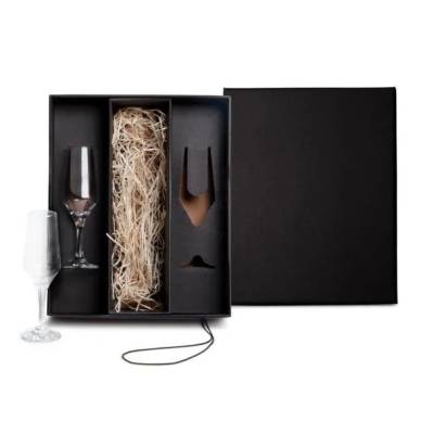 Jogo de Taças de Vidro para Champagne 186ml com Suporte Personalizado