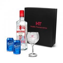 Kit Bebida com Gin 750ml, 2 Tônicas e Taça Personalizado