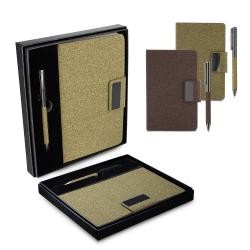 Kit Executivo A5 com Caderno de Capa em PU e Caneta de Metal Personalizado