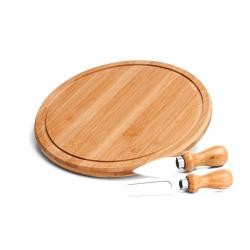 Kit Queijo com Tábua de Bambu e Talheres Personalizado