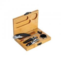 Kit Vinho em Estojo de Bambu 6 Peças Personalizado