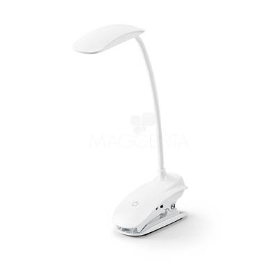 Luminária de Mesa LED Recarregável com Haste Articulada e Prendedor Personalizada