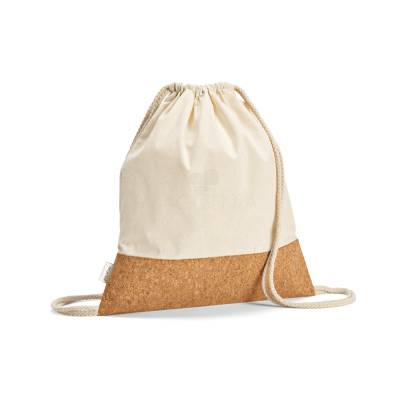 Mochila Saco em Algodão Reciclado com Base de Cortiça Personalizada