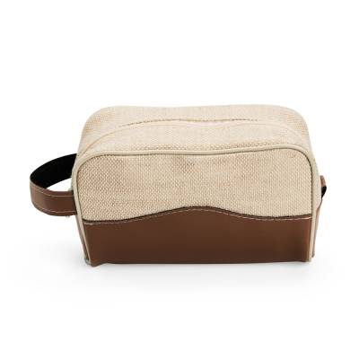 Nécessaire de Juta com Alça e Zíper Personalizada