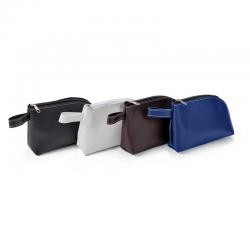 Necessaire de Material Sintético Preto com Alça Lateral Personalizada