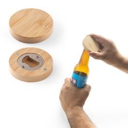 Porta Copos em Bambu com Abridor e Ímã Personalizado