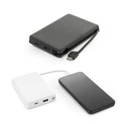 Power Bank 10000 mAh com Cabo Integrado Personalizado