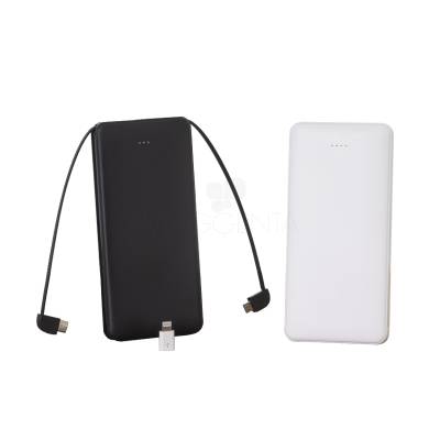 Power Bank 10000mAh com Cabos Integrados Personalizado