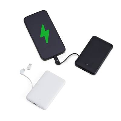 Power Bank 5000mAh com Cabos Integrados Personalizado