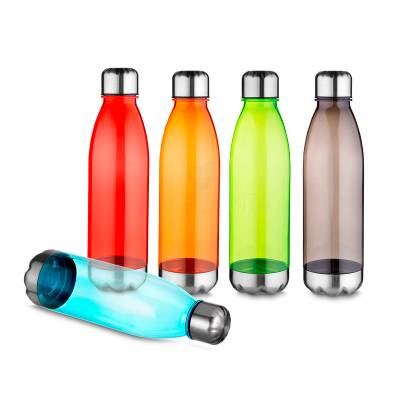 Squeeze Plástica 750 ml com Tampa Rosqueável e Base em Inox Personalizada