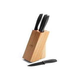 Suporte para Facas com 5 Peças em Madeira de Pinho Personalizado