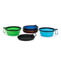 Tigela Retrátil para Pet em Silicone 350ml com Mosquetão Personalizada